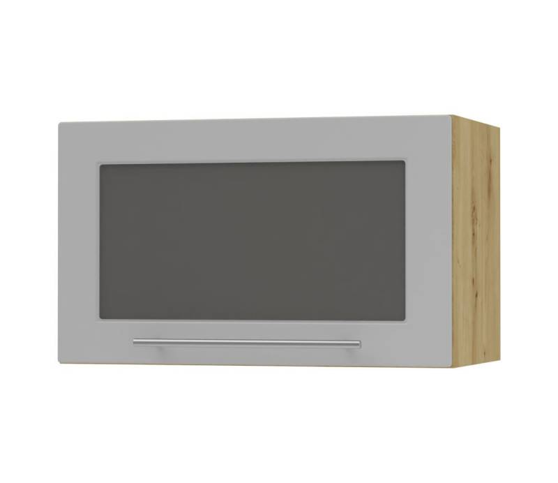 Feldmann-Wohnen Klapphängeschrank Kvantum (1-türig, 1 Fach, Türanschlag oben, Soft-Close, 1-St., Fronten mit dekorativen Fräsungen und leicht abgerundeten Ecken) 60x36cm eiche artisan - dust grey matt (Q-W4BS/60-AV) von Feldmann-Wohnen