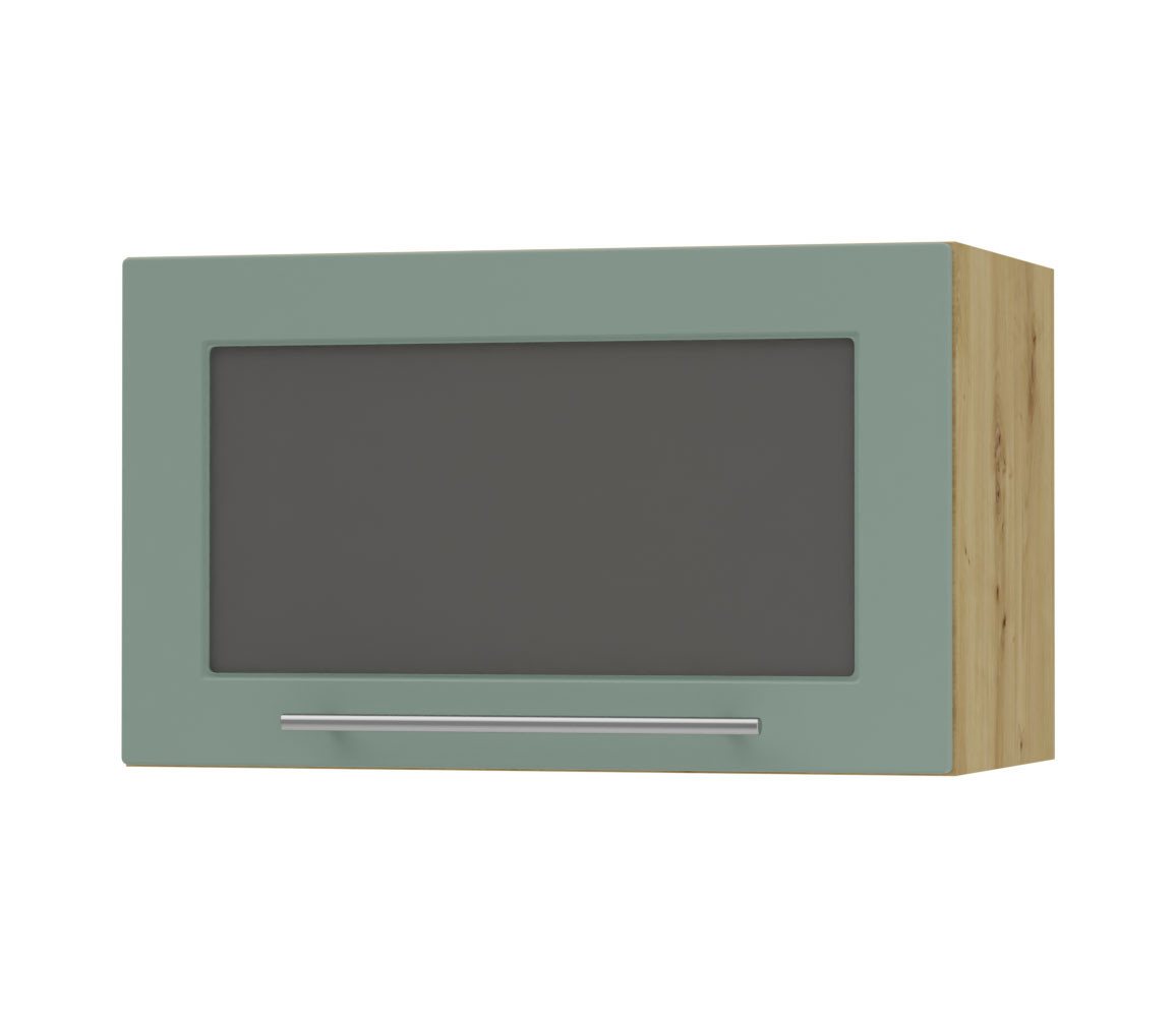 Feldmann-Wohnen Klapphängeschrank Kvantum (1-türig, 1 Fach, Türanschlag oben, Soft-Close, 1-St., Fronten mit dekorativen Fräsungen und leicht abgerundeten Ecken) 60x36cm eiche artisan - mint matt (Q-W4BS/60-AV) von Feldmann-Wohnen