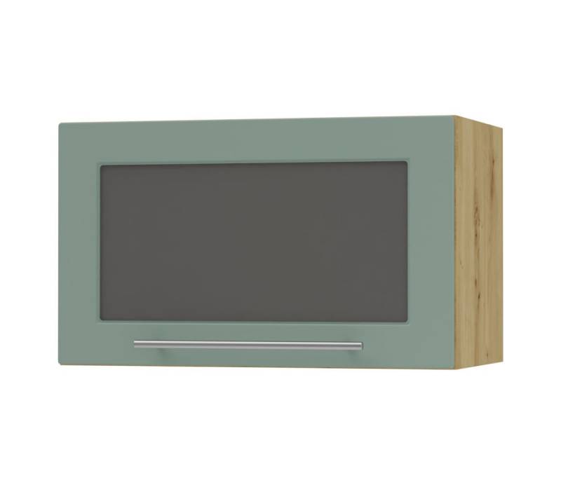 Feldmann-Wohnen Klapphängeschrank Kvantum (1-türig, 1 Fach, Türanschlag oben, Soft-Close, 1-St., Fronten mit dekorativen Fräsungen und leicht abgerundeten Ecken) 60x36cm eiche artisan - mint matt (Q-W4BS/60-AV) von Feldmann-Wohnen