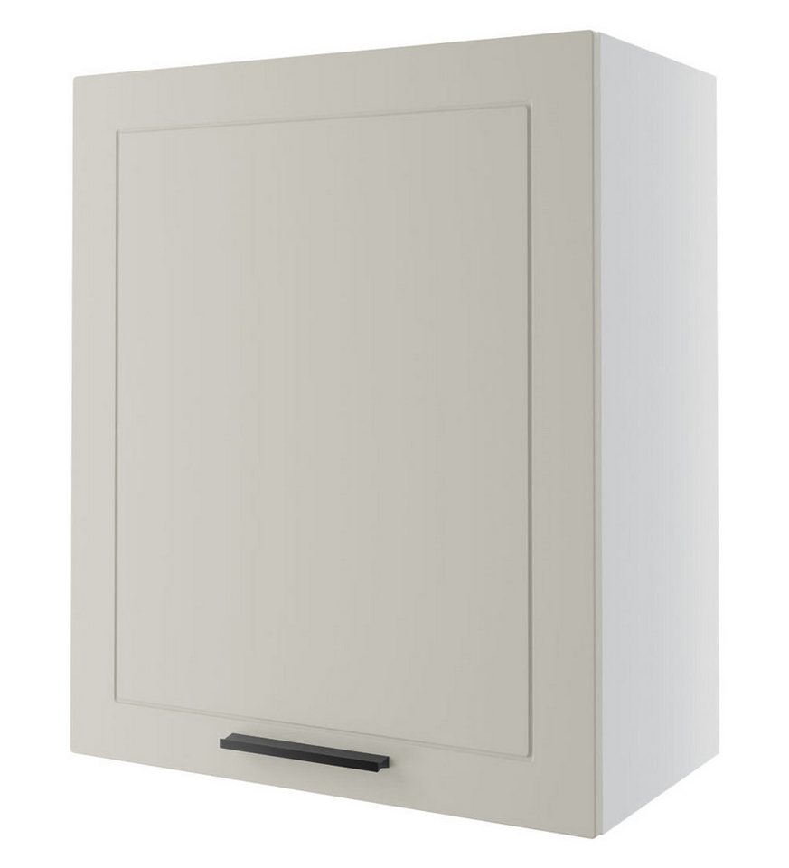 Feldmann-Wohnen Klapphängeschrank Kvantum (1-türig, innen 2 Einlegeböden, Türanschlag wechselbar, Soft-Close, 1-St., Fronten mit dekorativen Fräsungen und leicht abgerundeten Ecken) 60x32,5x72cm Front- und Korpusfarbe wählbar von Feldmann-Wohnen