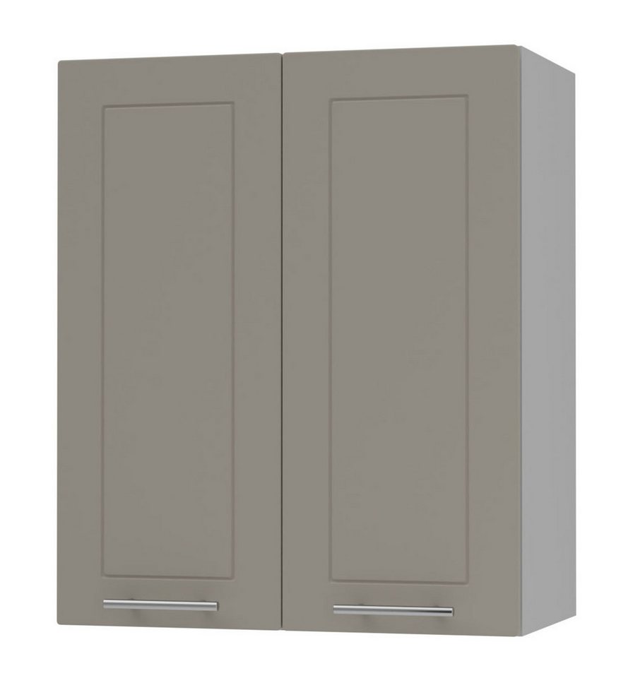Feldmann-Wohnen Klapphängeschrank Kvantum (2-türig, innen 2 Einlegeböden, Türanschlag beidseitig, Soft-Close, 1-St., Fronten mit dekorativen Fräsungen und leicht abgerundeten Ecken) 60x32,5x72cm Front- und Korpusfarbe wählbar 2-türig von Feldmann-Wohnen