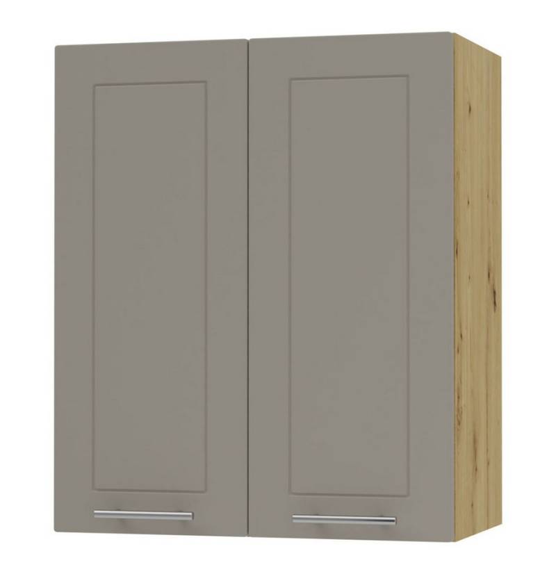 Feldmann-Wohnen Klapphängeschrank Kvantum (2-türig, innen 2 Einlegeböden, Türanschlag beidseitig, Soft-Close, 1-St., Fronten mit dekorativen Fräsungen und leicht abgerundeten Ecken) 60x32,5x72cm Front- und Korpusfarbe wählbar 2-türig von Feldmann-Wohnen