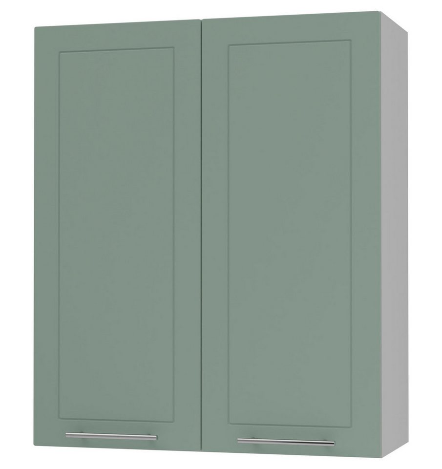 Feldmann-Wohnen Klapphängeschrank Kvantum (2-türig, innen 3 Einlegeböden, Türanschlag beidseitig, Soft-Close, 1-St., Fronten mit dekorativen Fräsungen und leicht abgerundeten Ecken) 80x32,5x96cm Front- und Korpusfarbe wählbar 2-türig von Feldmann-Wohnen