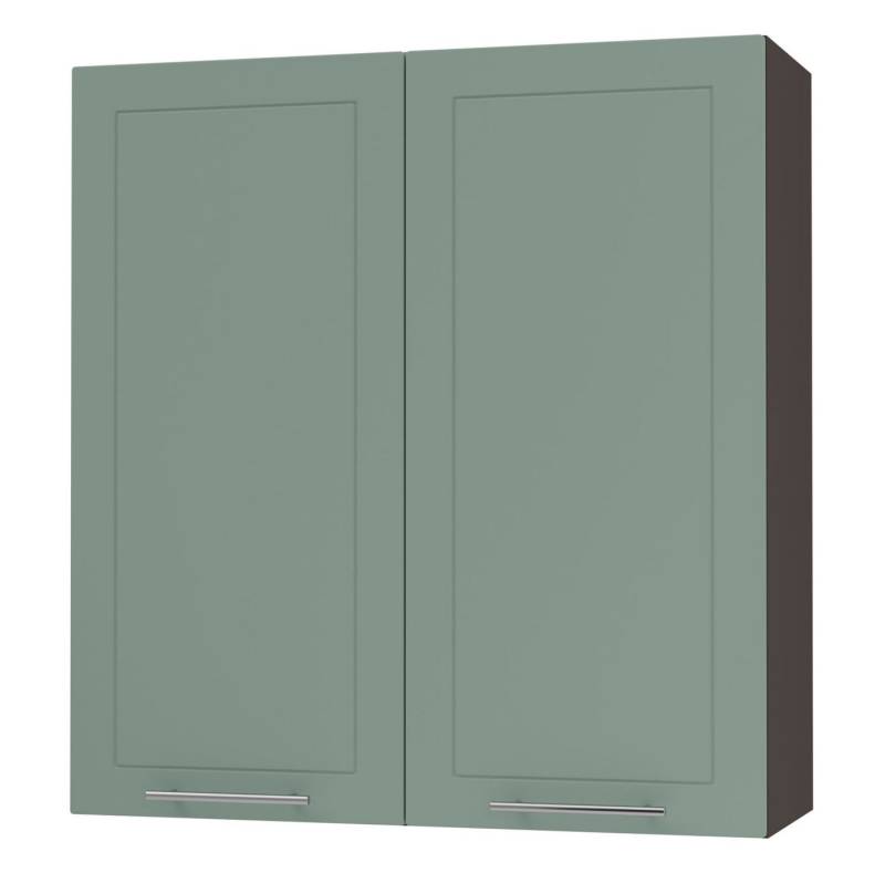 Feldmann-Wohnen Klapphängeschrank Kvantum (2-türig, innen 3 Einlegeböden, Türanschlag beidseitig, Soft-Close, 1-St., Fronten mit dekorativen Fräsungen und leicht abgerundeten Ecken) 90x32,5x96cm Front- und Korpusfarbe wählbar 2-türig von Feldmann-Wohnen