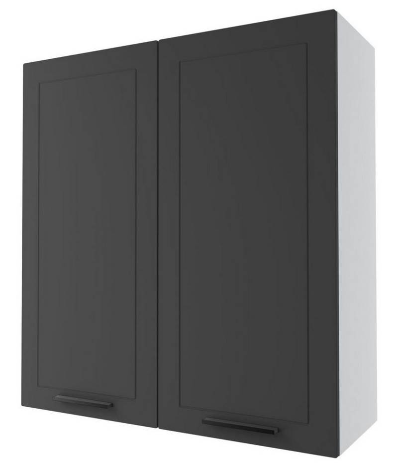 Feldmann-Wohnen Klapphängeschrank Kvantum (2-türig, innen 3 Einlegeböden, Türanschlag beidseitig, Soft-Close, 1-St., Fronten mit dekorativen Fräsungen und leicht abgerundeten Ecken) 90x32,5x96cm Front- und Korpusfarbe wählbar 2-türig von Feldmann-Wohnen