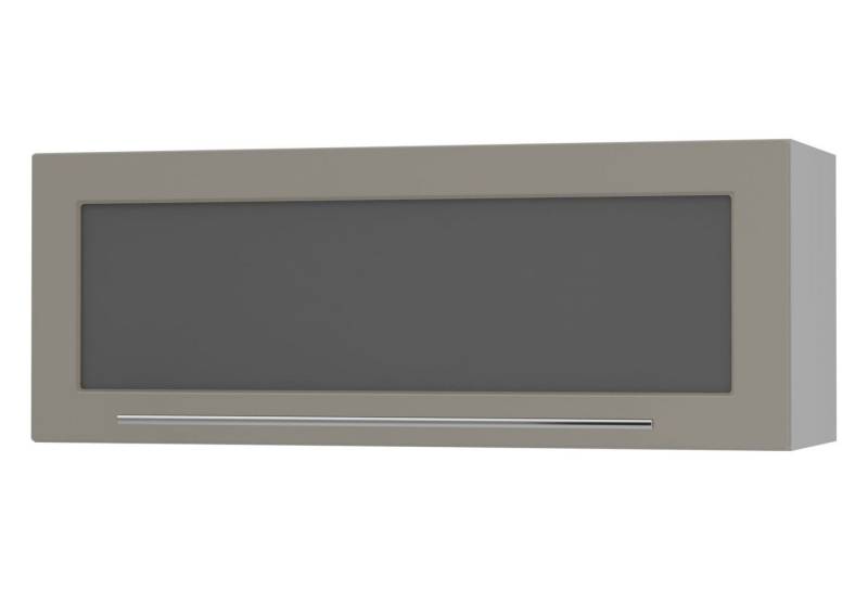Feldmann-Wohnen Klapphängeschrank Kvantum (1-türig, 1 Fach, Türanschlag oben, Soft-Close, 1-St., Fronten mit dekorativen Fräsungen und leicht abgerundeten Ecken) 90cm Front- & Korpusfarbe wählbar mit 1 Klapptür mit Milchglaseinsatz von Feldmann-Wohnen