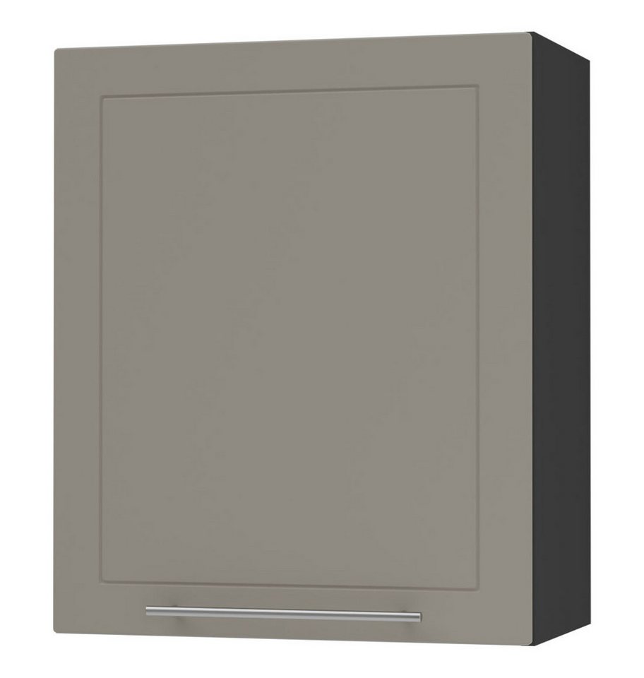 Feldmann-Wohnen Klapphängeschrank Kvantum (1-türig, innen 2 Einlegeböden, Türanschlag wechselbar, Soft-Close, 1-St., Fronten mit dekorativen Fräsungen und leicht abgerundeten Ecken) 60x32,5x72cm Front- und Korpusfarbe wählbar von Feldmann-Wohnen