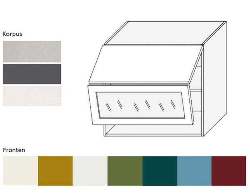 Feldmann-Wohnen Klapphängeschrank Rimini (1 Hochfaltklappe, 2 Einlegeböden, 1-St., moderne Optik, MDF Kasetten-Fronten, Soft-Close) 80x32,5x72cm Farbe wählbar von Feldmann-Wohnen