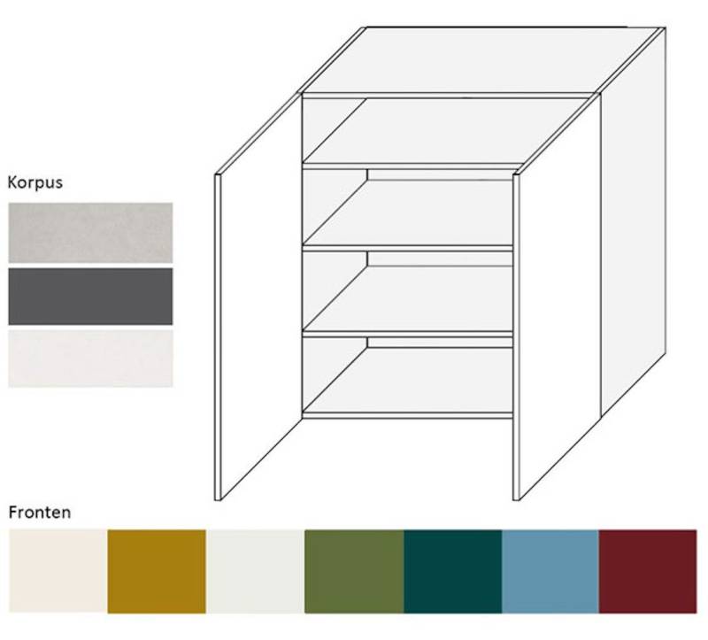 Feldmann-Wohnen Klapphängeschrank Rimini (2-türig, 3 Einlegeböden, 1-St., moderne Optik, MDF Kasetten-Fronten, Soft-Close) 90x32,5x96cm Farbe wählbar von Feldmann-Wohnen