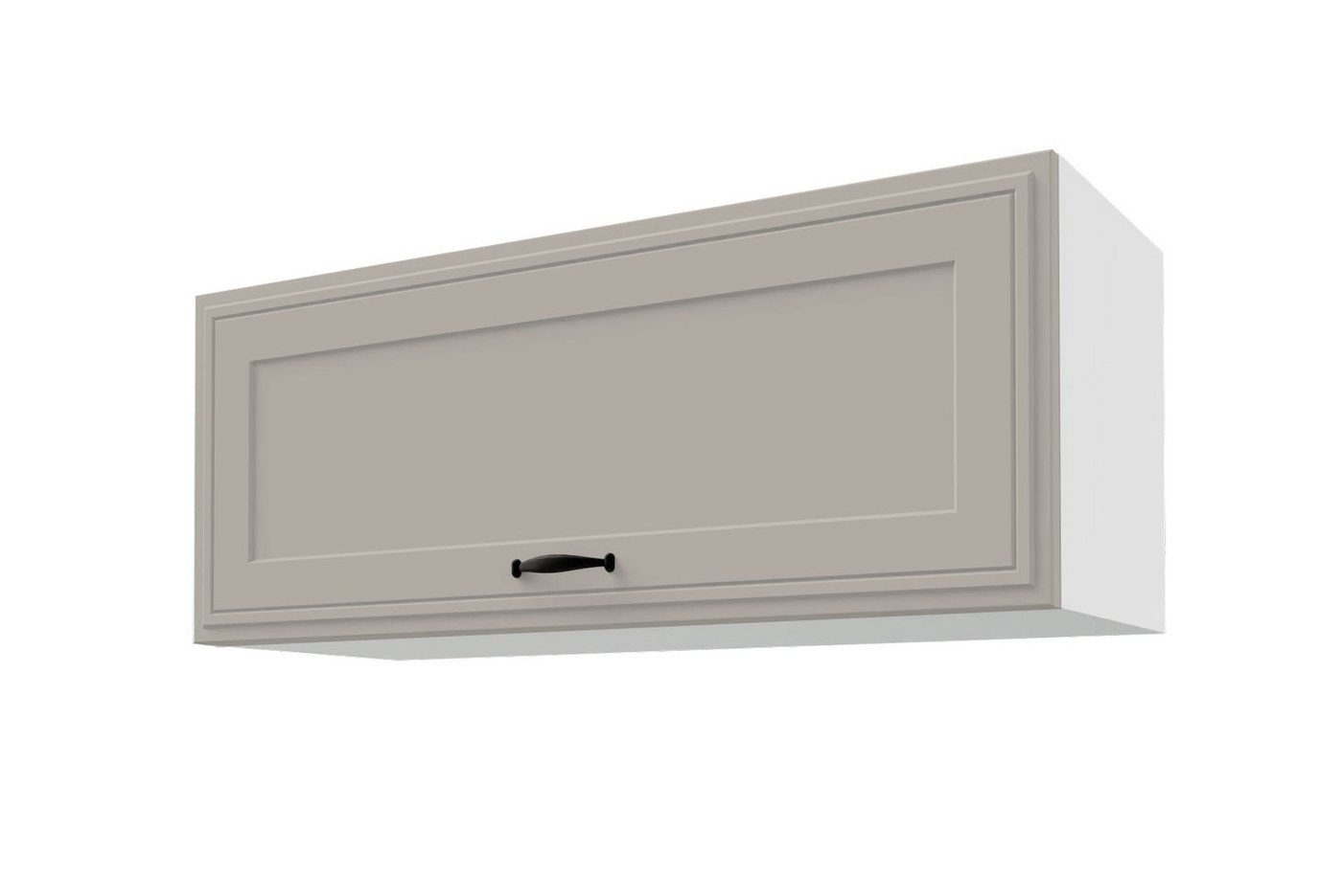 Feldmann-Wohnen Klapphängeschrank Salo (Klappenbeschläge mit Soft-Close-Funktion, 1-St., mit aufgesetzten 3D Kassettenfronten und formschönen Metallgriffen) 90x32,5x36cm eiche artisan - weiß supermatt (SL-W4B/90-AV) von Feldmann-Wohnen