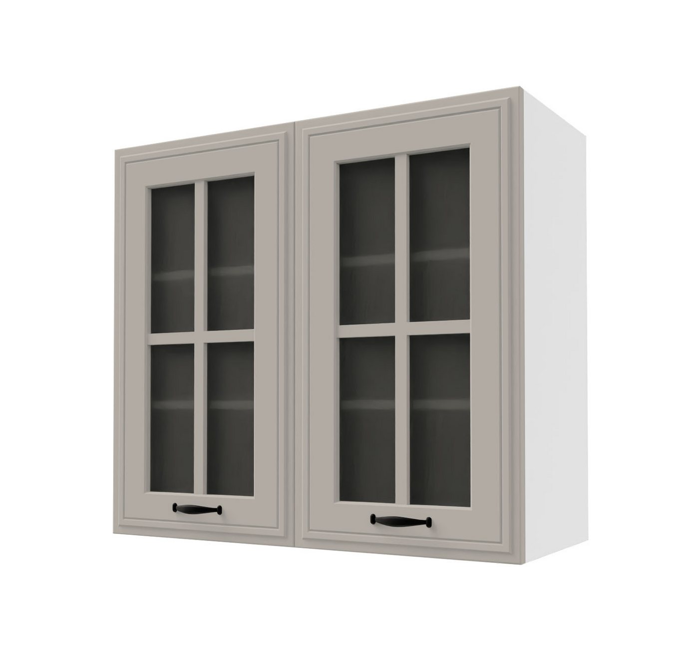 Feldmann-Wohnen Klapphängeschrank Salo (Türscharniere mit Soft-Close-Funktion, 1-St., mit aufgesetzten 3D Kassettenfronten und formschönen Metallgriffen) 80x32,5x72cm eiche artisan - dust grey supermatt (SL-W3S/80) von Feldmann-Wohnen