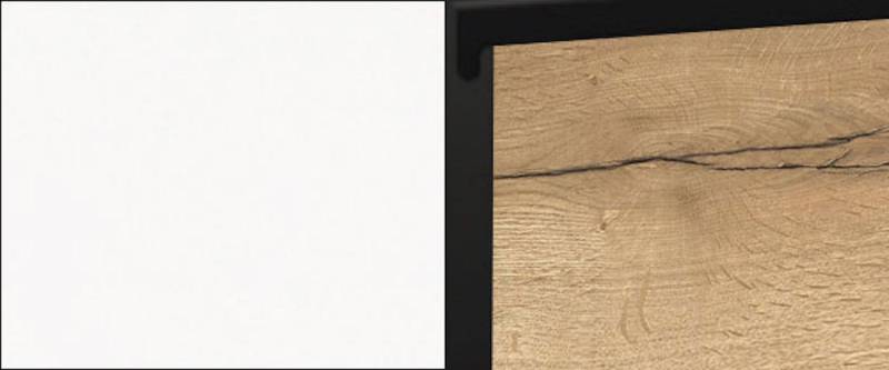 Feldmann-Wohnen Klapphängeschrank Treviso (1-St) 80x32,5x96cm grifflos weiß - Halifax Eiche-schwarz (TR-W4/80) von Feldmann-Wohnen