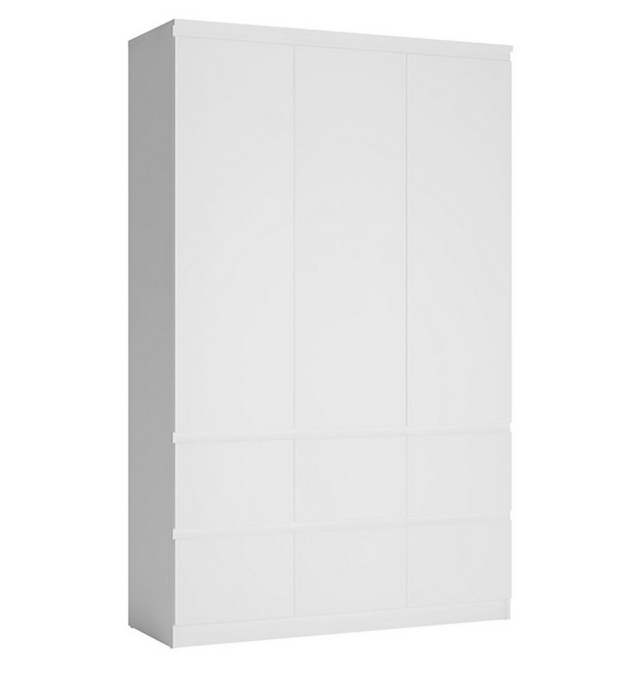 Feldmann-Wohnen Drehtürenschrank Boston (6 Schubladen, max. Belastbarkeit 55kg, 1-St., 3 Drehtüren, 2 Kleiderstangen, 3 Einlegeböden) 136,4x58,5x213cm weiß/weiß hg 3-türig mit 6 Schubladen von Feldmann-Wohnen