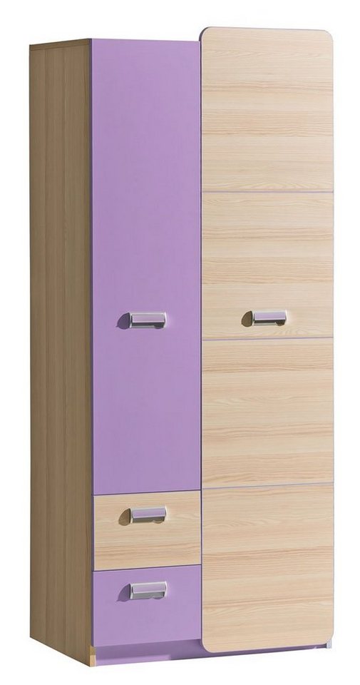 Feldmann-Wohnen Kleiderschrank Loreto (1-St) 80cm 2-türig Esche Coimbra / violett von Feldmann-Wohnen