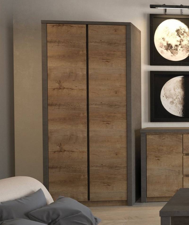 Feldmann-Wohnen Kleiderschrank Montana (1-St) 90cm eiche lefkas grau grifflos Feldmann-Wohnen Kleiderschrank Montana (1-St) 90cm eiche lefkas grau grifflos von Feldmann-Wohnen