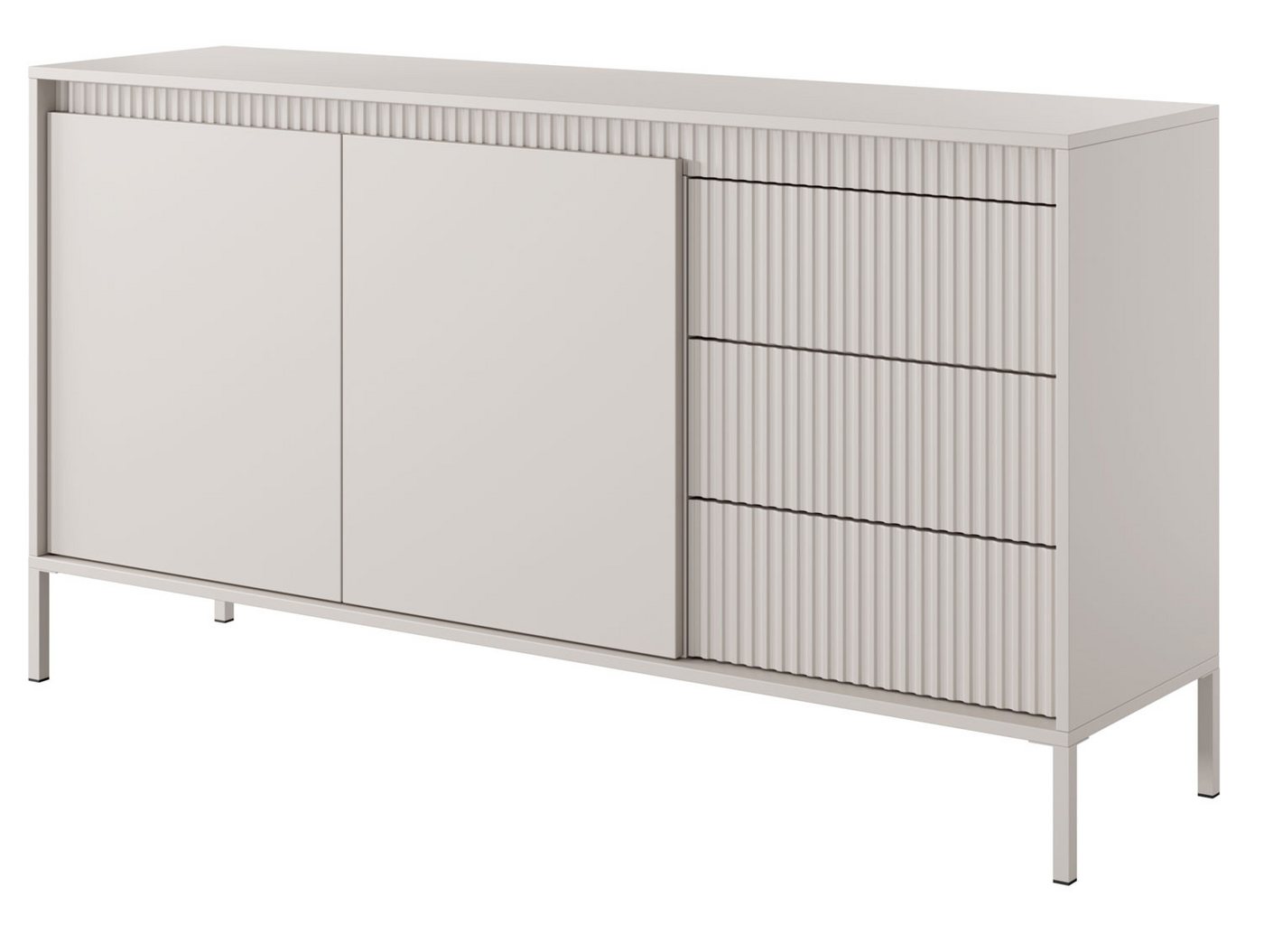 Feldmann-Wohnen Kombikommode Senso (Senso, 1 St., Sideboard, Farbe beige), 154x40x82cm Farbe beige Grifflos von Feldmann-Wohnen