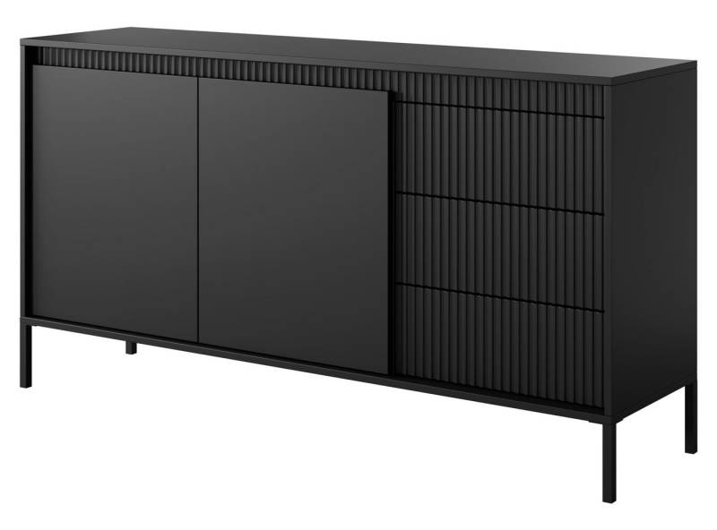 Feldmann-Wohnen Kombikommode Senso (Senso, 1 St., Sideboard, Farbe schwarz), 154x40x82cm Farbe schwarz Grifflos von Feldmann-Wohnen