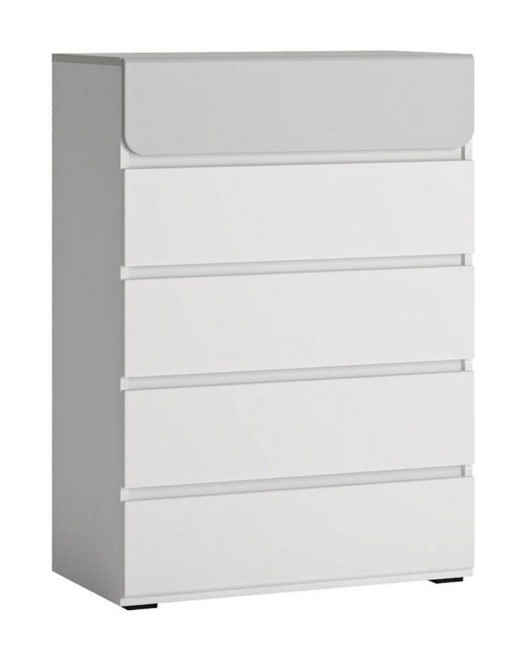 Feldmann-Wohnen Kommode Albi (Albi, 1 St., Kommode), 72x41x102cm weiß grau Hochglanz von Feldmann-Wohnen