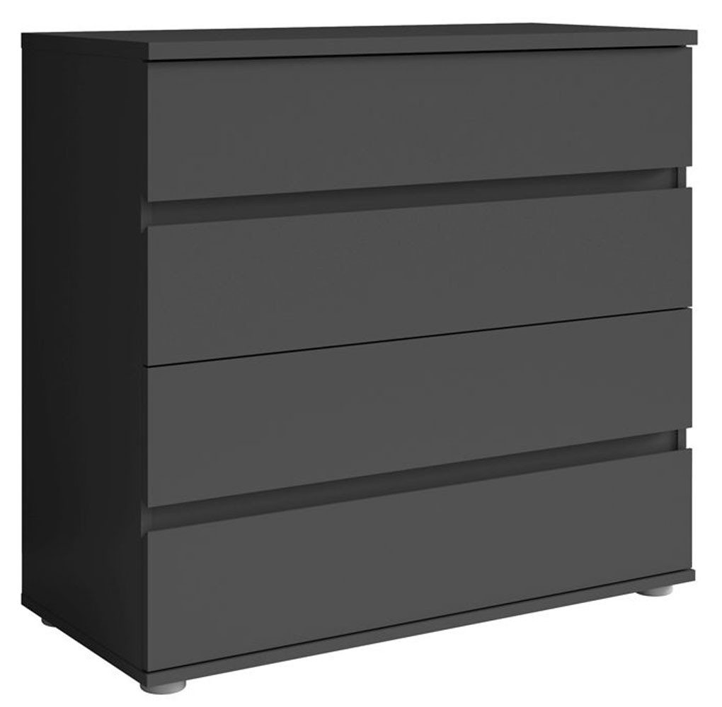 Feldmann-Wohnen Kommode Fino (4 Schubladen, 1 St., moderne Optik, grifflos, ohne Soft-Close, Füße aus Kunststoff), 92x42x85cm graphit von Feldmann-Wohnen