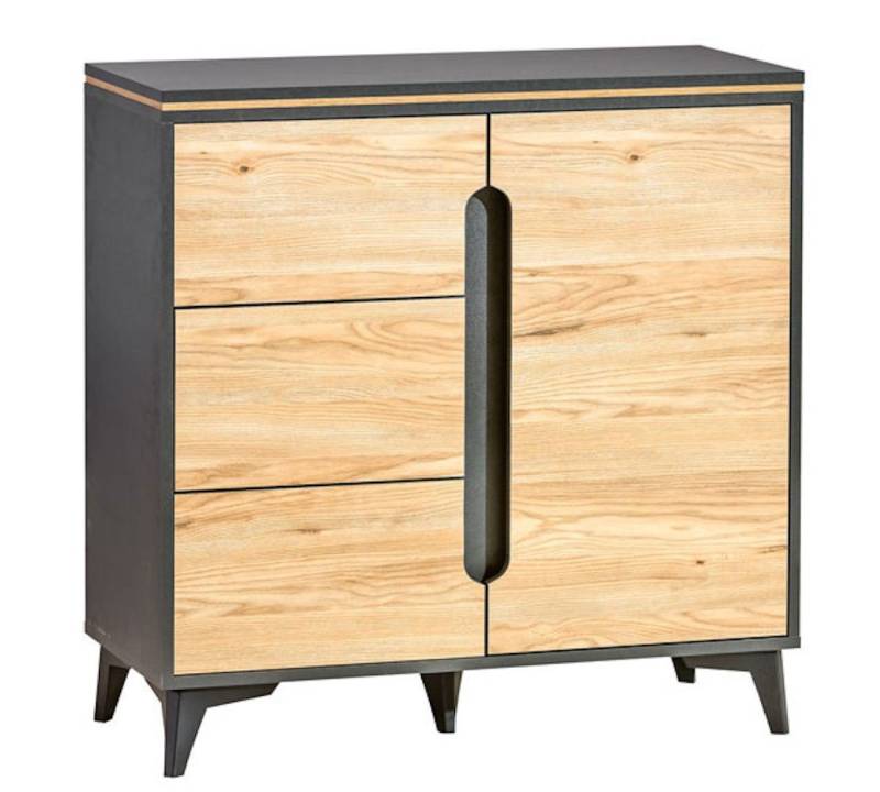 Feldmann-Wohnen Kommode Gapi (1 St), 90cm 1-türig Fresco grau / Bergesche von Feldmann-Wohnen