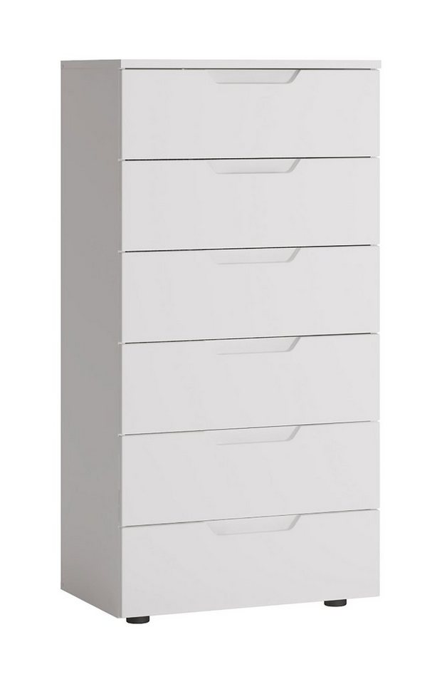 Feldmann-Wohnen Kommode Paris (1 St), 60x40x120cm weiß / weiß Hochglanz von Feldmann-Wohnen