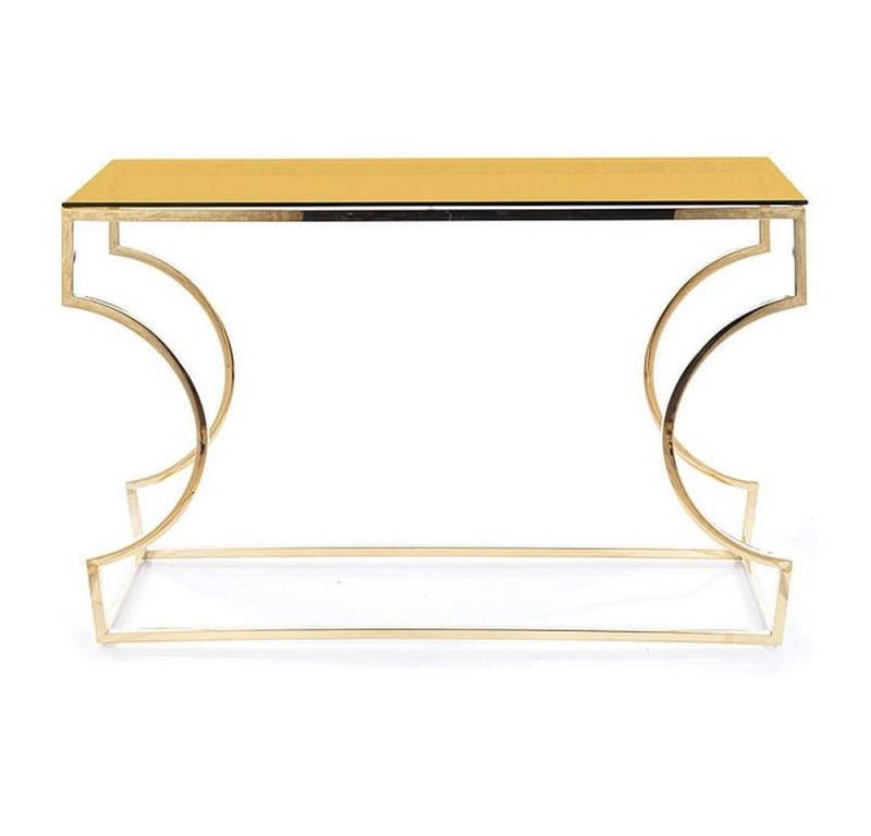 Feldmann-Wohnen Konsolentisch Kairo C (Kairo C, 1-St., Konsolentisch), 120x40x78cm Bernsteinfarben Gold von Feldmann-Wohnen