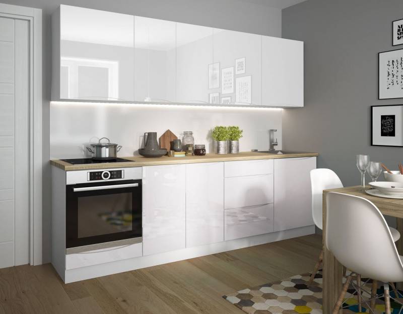 Feldmann-Wohnen Küchenzeile Napoli, (8-teilige Küchenzeile mit Hänge- und Unterschränken), 260cm weiß matt / RAL 9016 verkehrsweiß Hochglanz Feldmann-Wohnen Küchenzeile Napoli, (8-teilige Küchenzeile mit Hänge- und Unterschränken), 260cm weiß matt / RAL 9016 verkehrsweiß Hochglanz von Feldmann-Wohnen