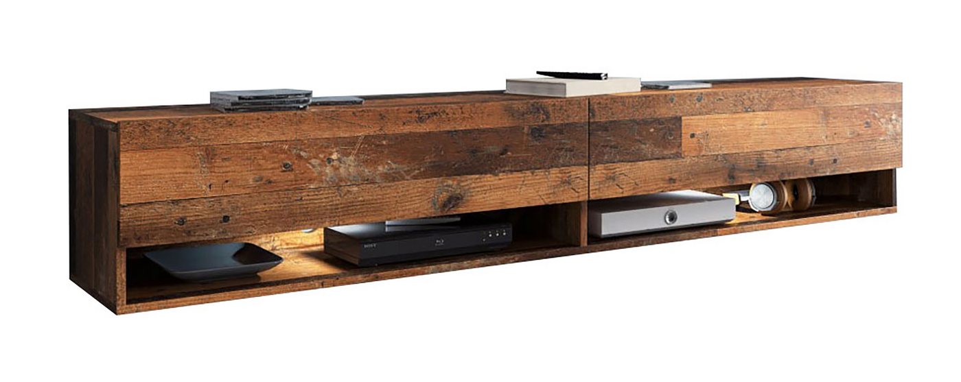 Feldmann-Wohnen Lowboard Lowboard A (Lowboard A, 1 St., Lowboard), 180x32x30cm grifflos Old Wood von Feldmann-Wohnen