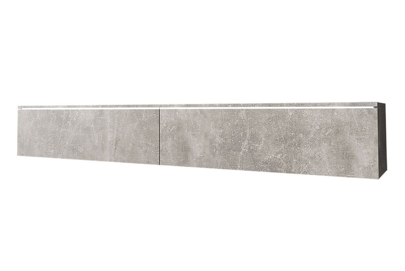 Feldmann-Wohnen Lowboard Lowboard D (2 Klappen, innen 2 Fächer, 1 St., moderne Optik, grifflos, hängend oder stehend montierbar), 180x32x30cm Beton grifflos von Feldmann-Wohnen