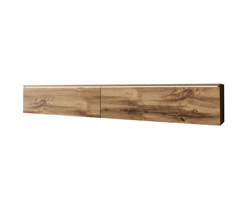 Feldmann-Wohnen Lowboard Lowboard D (2 Klappen, innen 2 Fächer, 1 St., moderne Optik, grifflos, hängend oder stehend montierbar), 180x32x30cm Wotan Eiche grifflos von Feldmann-Wohnen