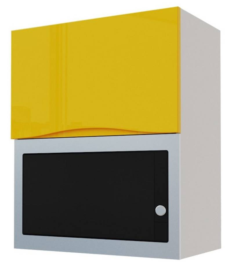 Feldmann-Wohnen Mikrowellenumbauschrank Napoli (Hochglanz lackiert, 1-St., Spanplatte mit pflegeleichter Kunststoffoberfläche, MDF) 60cm Front- & Korpusfarbe wählbar grifflos für Mikrowelle Soft-Close von Feldmann-Wohnen