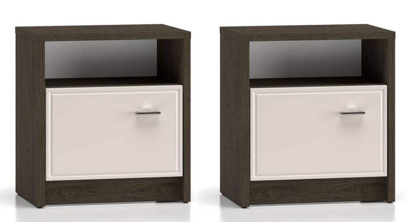 Feldmann-Wohnen Nachttisch Avante (mit Tür, 1-St., moderne Optik, mit Tür, Front MDF), 50x35x55cm Windmill Eiche dunkel Cashmere Hochglanz von Feldmann-Wohnen