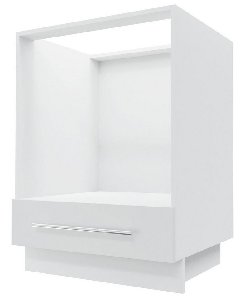 Feldmann-Wohnen Ofenumbauschrank Essen (D11K/60, 1 Gerätefach, 1 Klappe, 1-St., moderne Optik, lackierte Fronten) 60x50x82cm Eiche Artisan - weiß Hochglanz (ES-D11k/60) von Feldmann-Wohnen