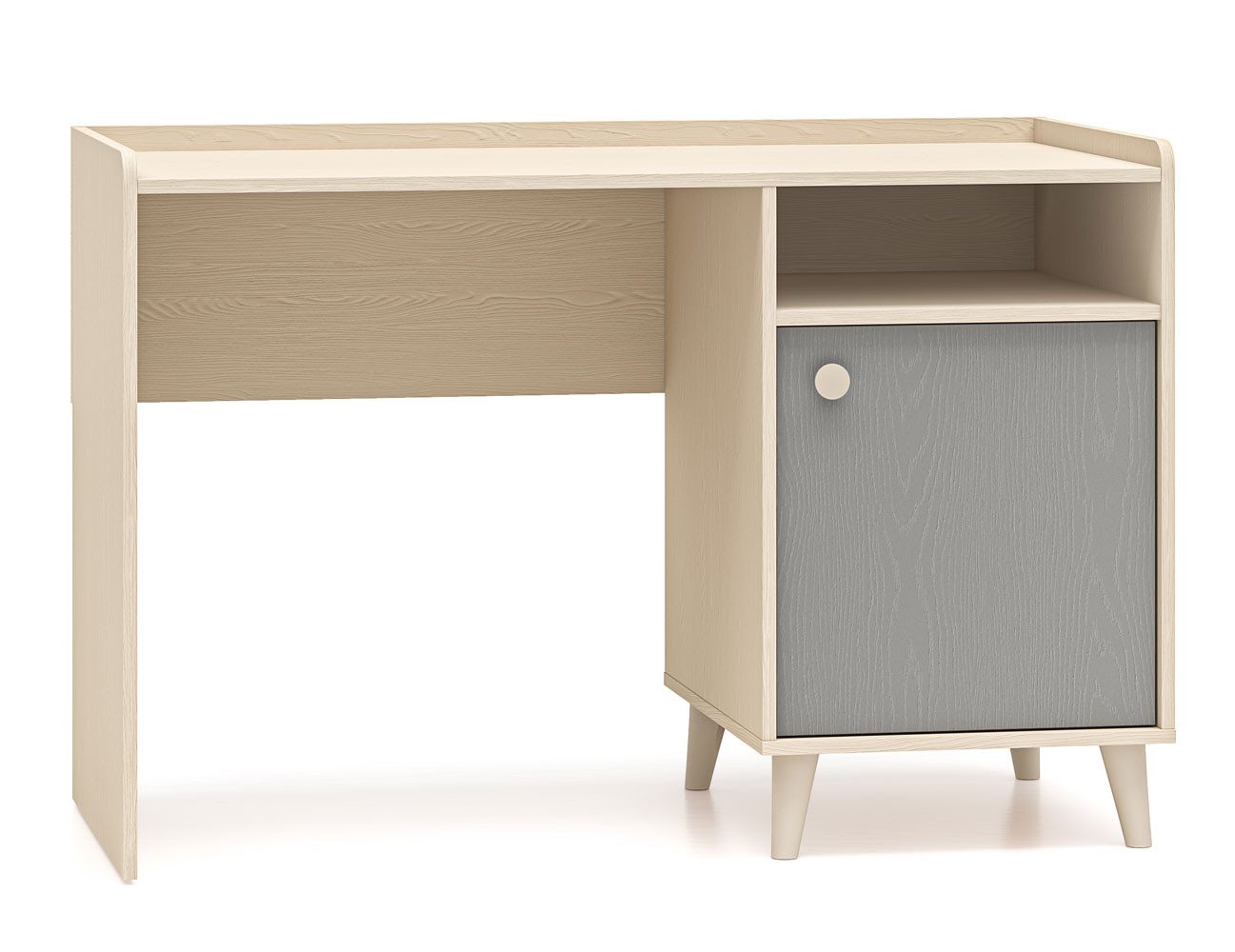 Feldmann-Wohnen Schreibtisch Mevel (mit Tür, mit Einlegeboden, 1-St., moderne Optik, mit Tür), 120x58x80cm Wüstensand Palladiumgrau 1-türig von Feldmann-Wohnen