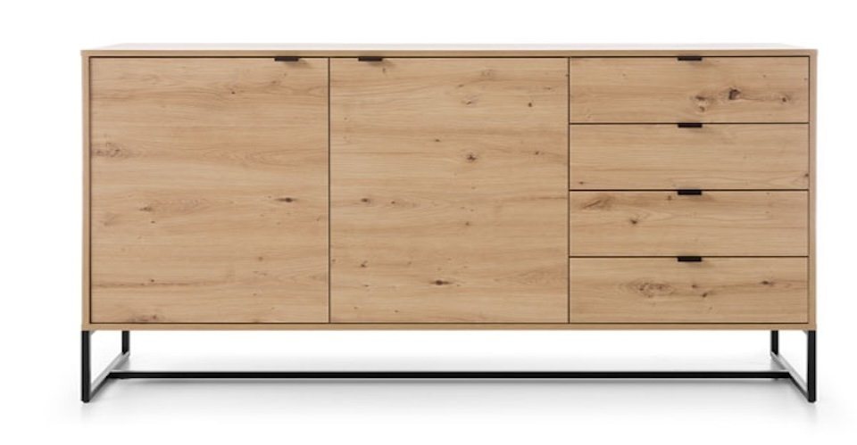 Feldmann-Wohnen Sideboard Amber (Amber, 1 St., Sideboard mit 4 Schubladen), 153cm artisan eiche von Feldmann-Wohnen