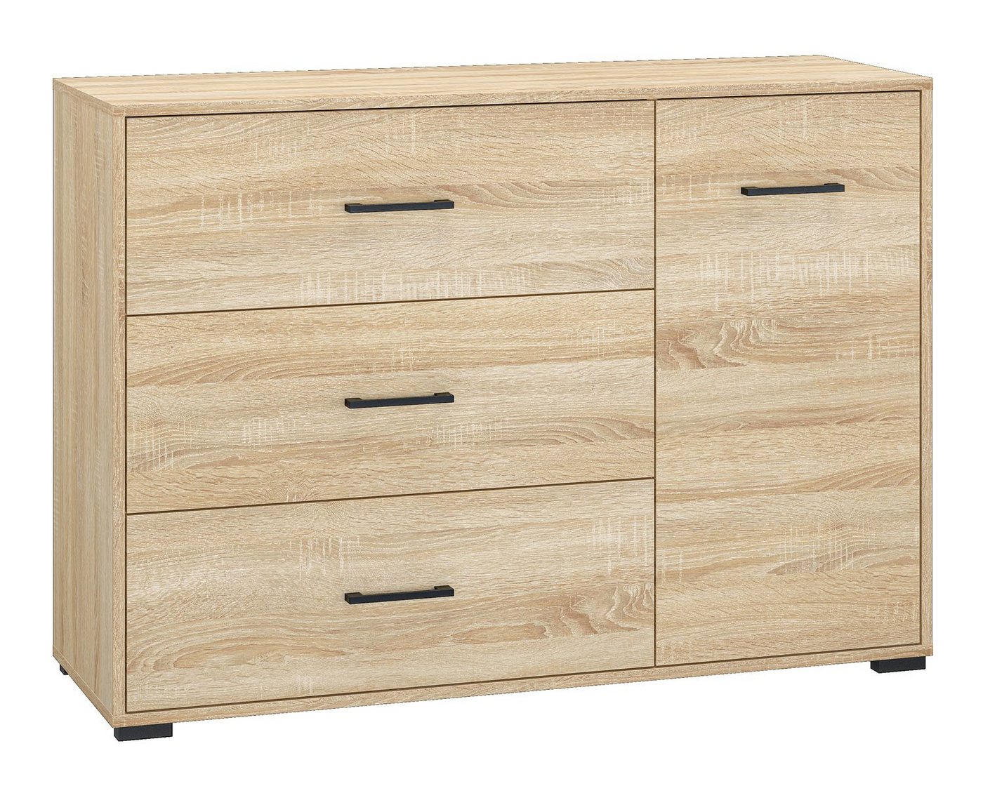 Feldmann-Wohnen Sideboard Caro (1 St., 1-teilig), 120cm sonoma Eiche hell von Feldmann-Wohnen