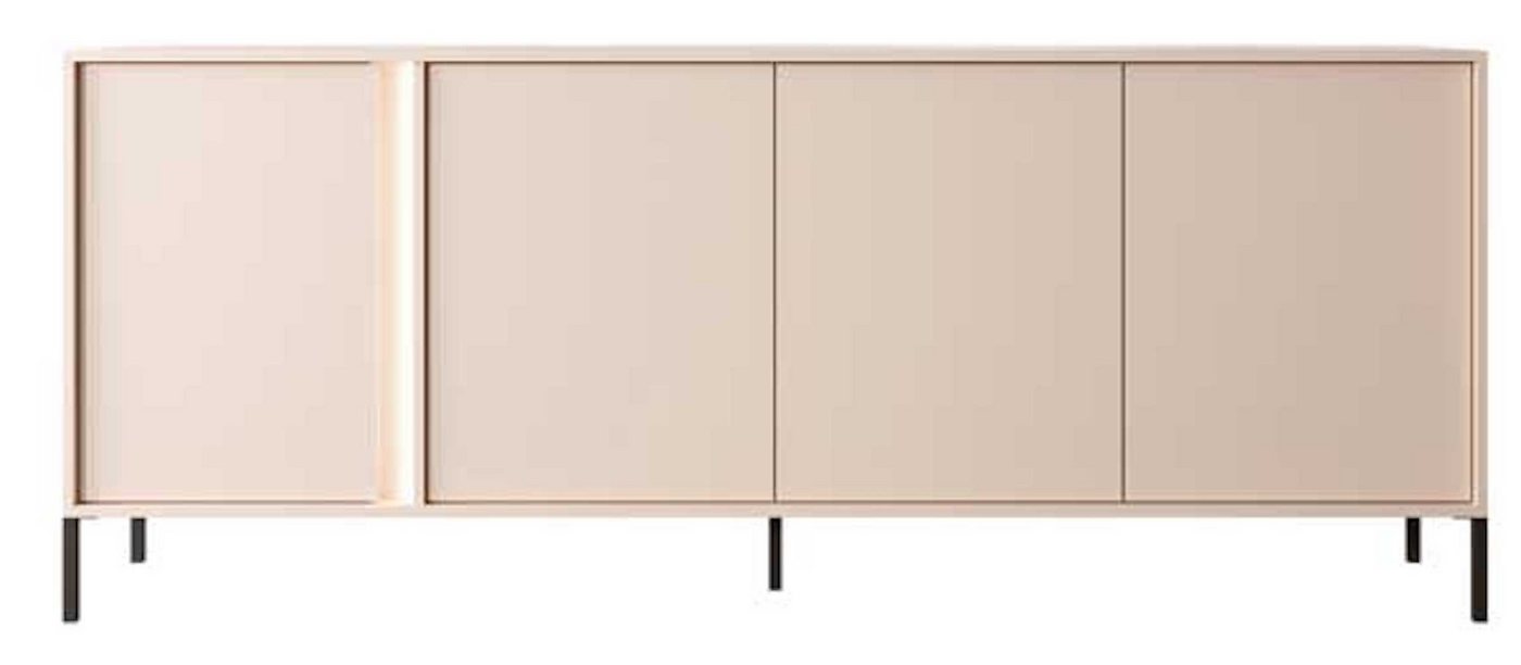 Feldmann-Wohnen Sideboard Dast (1 St), 203x39,5x81cm beige 4-türig mit LED-Beleuchtung von Feldmann-Wohnen