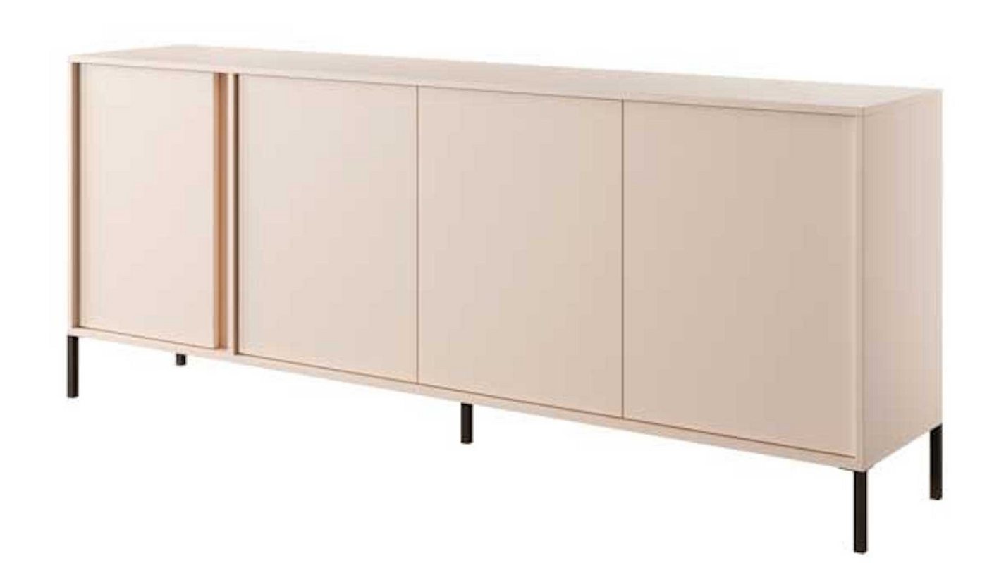 Feldmann-Wohnen Sideboard Dast (1 St), 203x39,5x81cm beige 4-türig von Feldmann-Wohnen