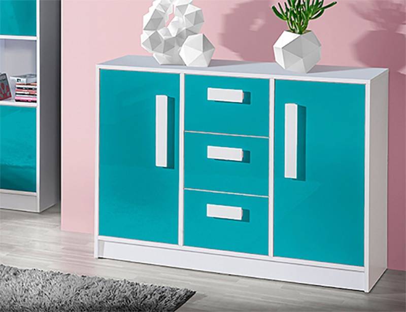 Feldmann-Wohnen Sideboard Guliver (Guliver, 1 St), 120cm Frontfarbe & Farbe der Griffe wählbar Korpus weiß 3 Schubkästen Feldmann-Wohnen Sideboard Guliver (Guliver, 1 St), 120cm Frontfarbe & Farbe der Griffe wählbar Korpus weiß 3 Schubkästen von Feldmann-Wohnen