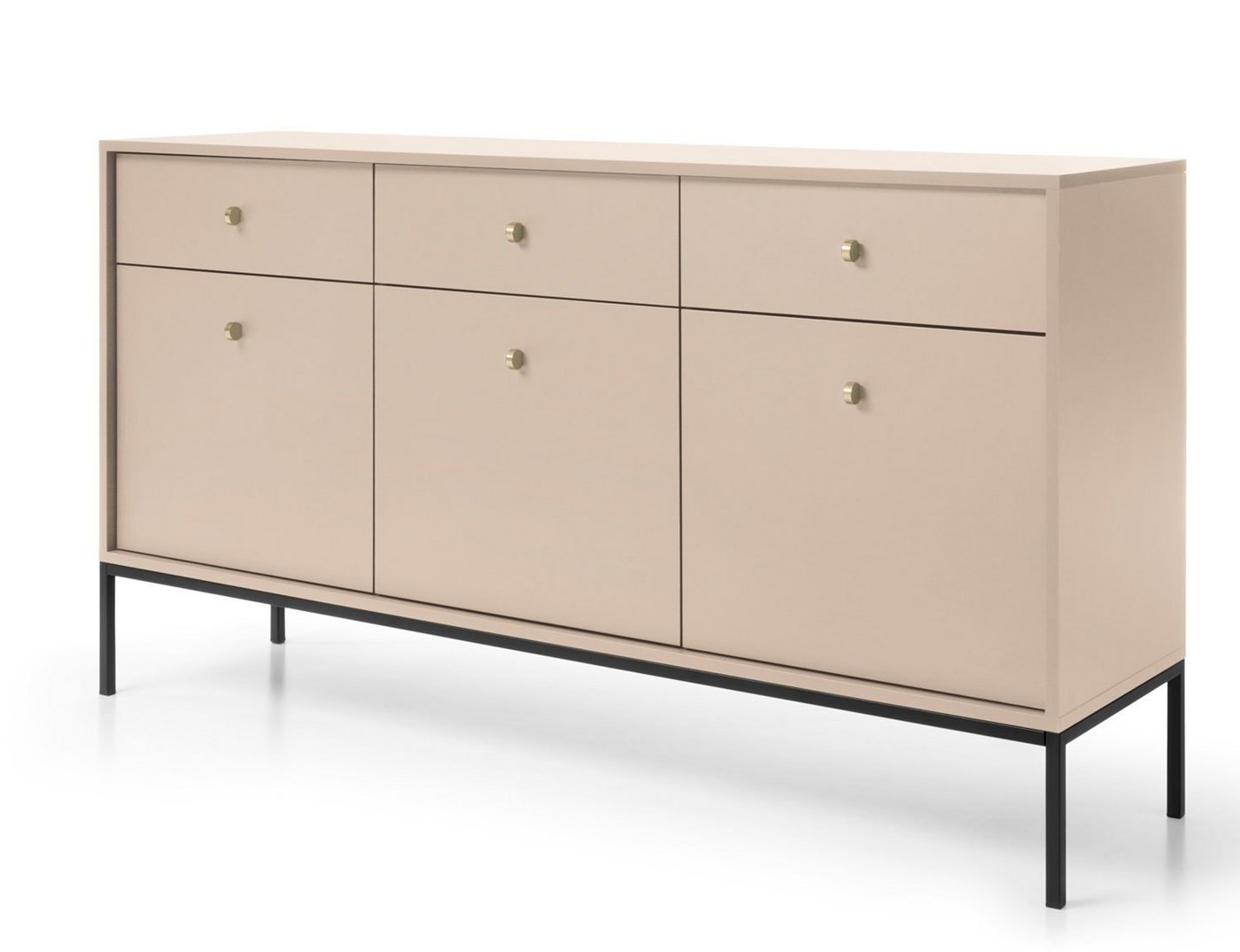 Feldmann-Wohnen Sideboard Mono (1 St), 153cm beige 3-türig von Feldmann-Wohnen