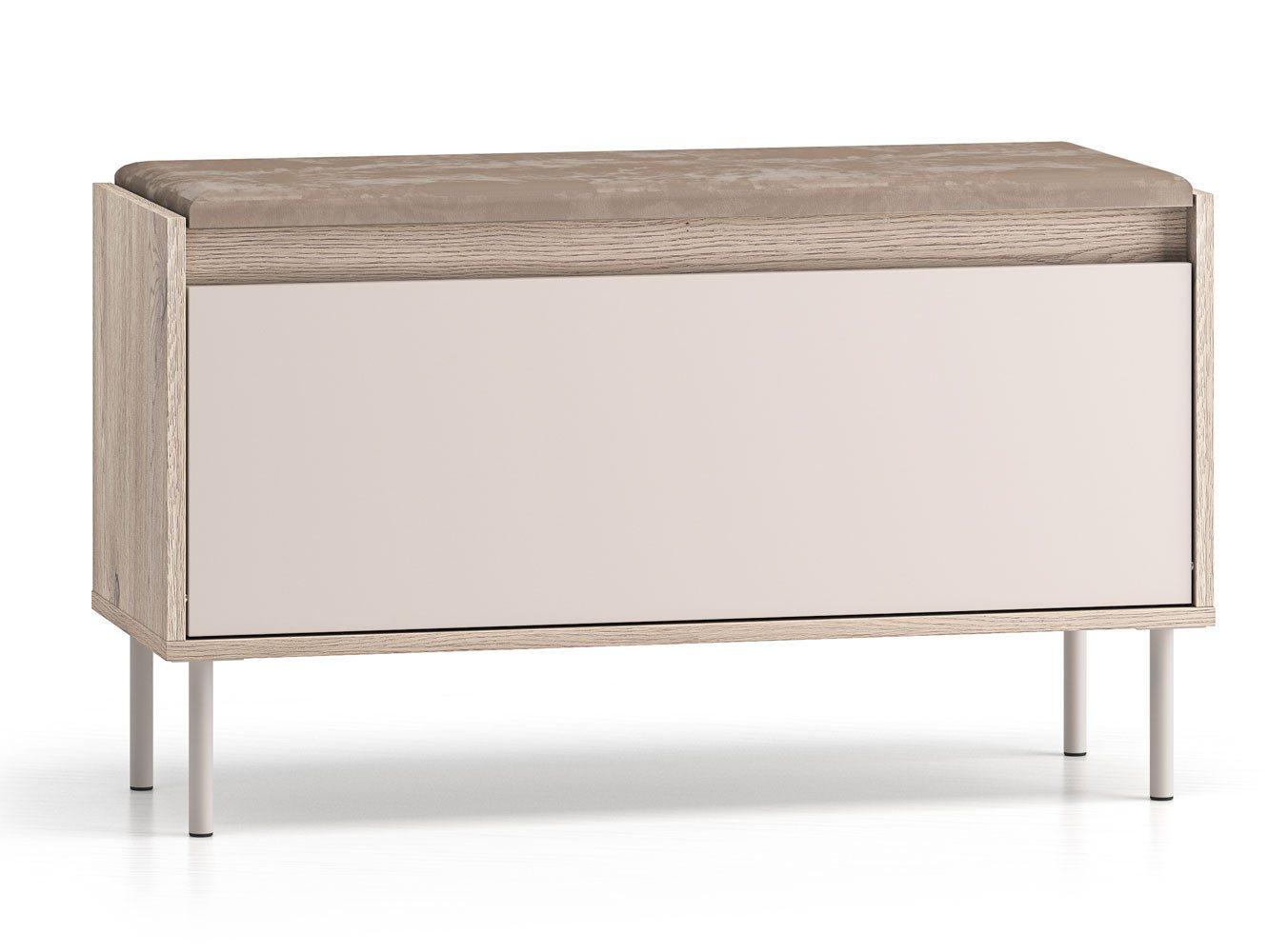 Feldmann-Wohnen Sitzbank Voco (mit Klapptür, Sitzfläche gepolstert, 1-St., moderne Optik, Sitzfläche gepolstert), 90x34x55cm Cashmere / Eiche Cremona Terrakotta von Feldmann-Wohnen
