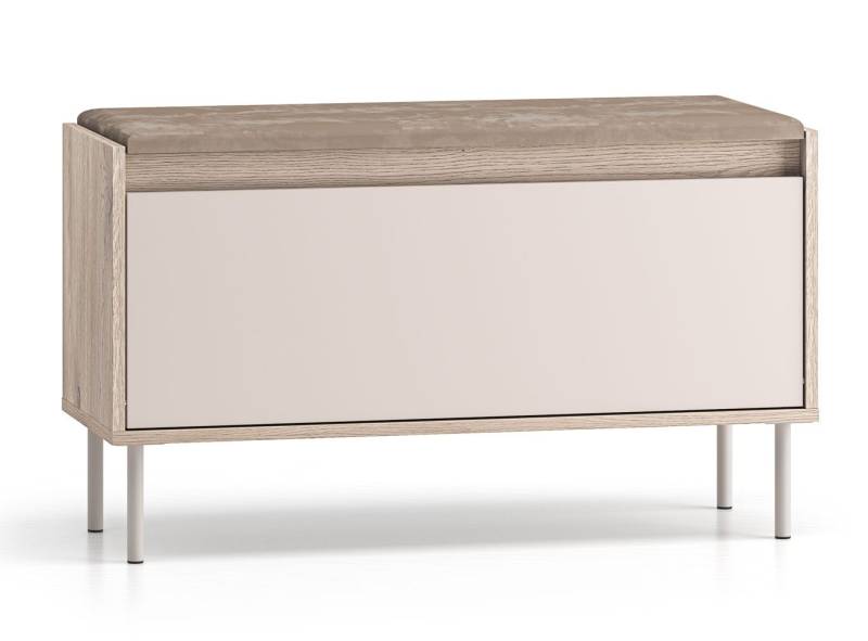 Feldmann-Wohnen Sitzbank Voco (mit Klapptür, Sitzfläche gepolstert, 1-St., moderne Optik, Sitzfläche gepolstert), 90x34x55cm Cashmere / Eiche Cremona Terrakotta von Feldmann-Wohnen