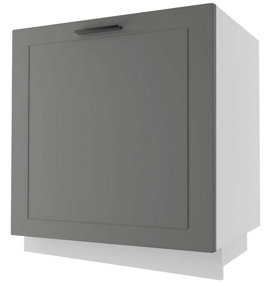 Feldmann-Wohnen Spülenunterschrank Kvantum (Fronten mit dekorativen Fräsungen und leicht abgerundeten Ecken, 1-St., Schublade mit Teilauszug, Selbsteinzug und Soft-Close-Funktion) 80cm Front- & Korpusfarbe wählbar grifflos 1 Schublade (Teilauszug) von Feldmann-Wohnen