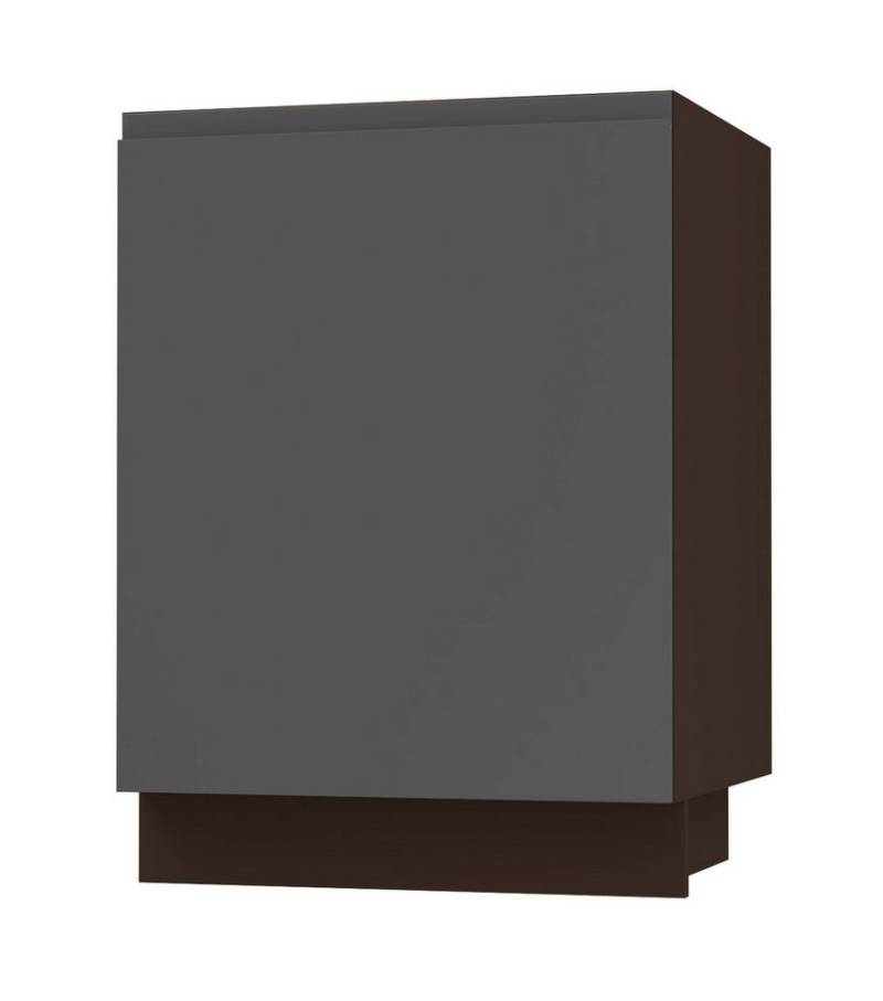 Feldmann-Wohnen Unterschrank Avellino (D1D/60, 1-türiger Unterschrank mit 1 Einlegeboden, 1-St., moderne Optik, Acrylfronten, Griffmulden) 60x50x82cm grifflos lava - graphit Acryl lava (AV-D1D/60) von Feldmann-Wohnen