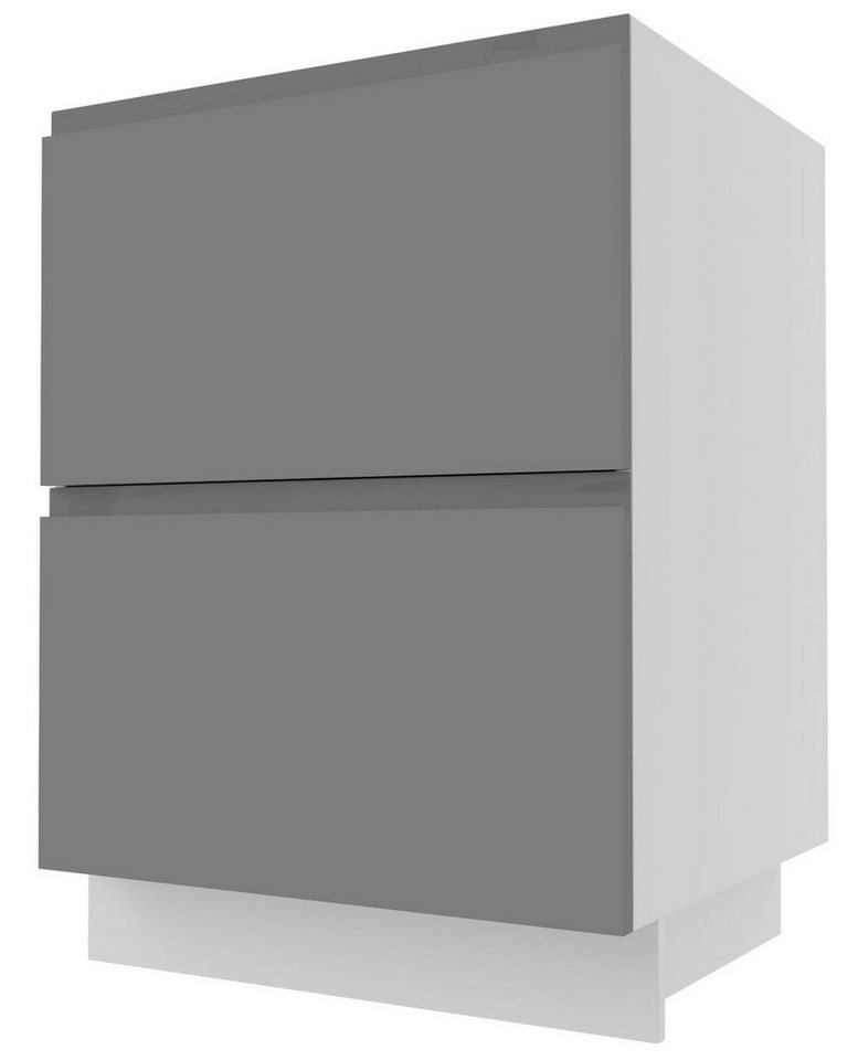 Feldmann-Wohnen Unterschrank Avellino (1-St) 60cm Front- & Korpusfarbe wählbar grifflos 2 Schubladen (Teilauszug) von Feldmann-Wohnen