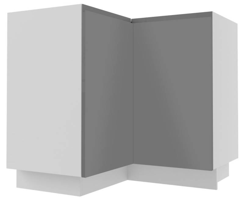Feldmann-Wohnen Unterschrank Avellino (2-türig, 1 Einlegeboden, 1-St., moderne Optik, Griffmulden, Soft-Close) 90x90x82cm grifflos lava - dust grey Acryl matt (AV-D12/90/polka) von Feldmann-Wohnen
