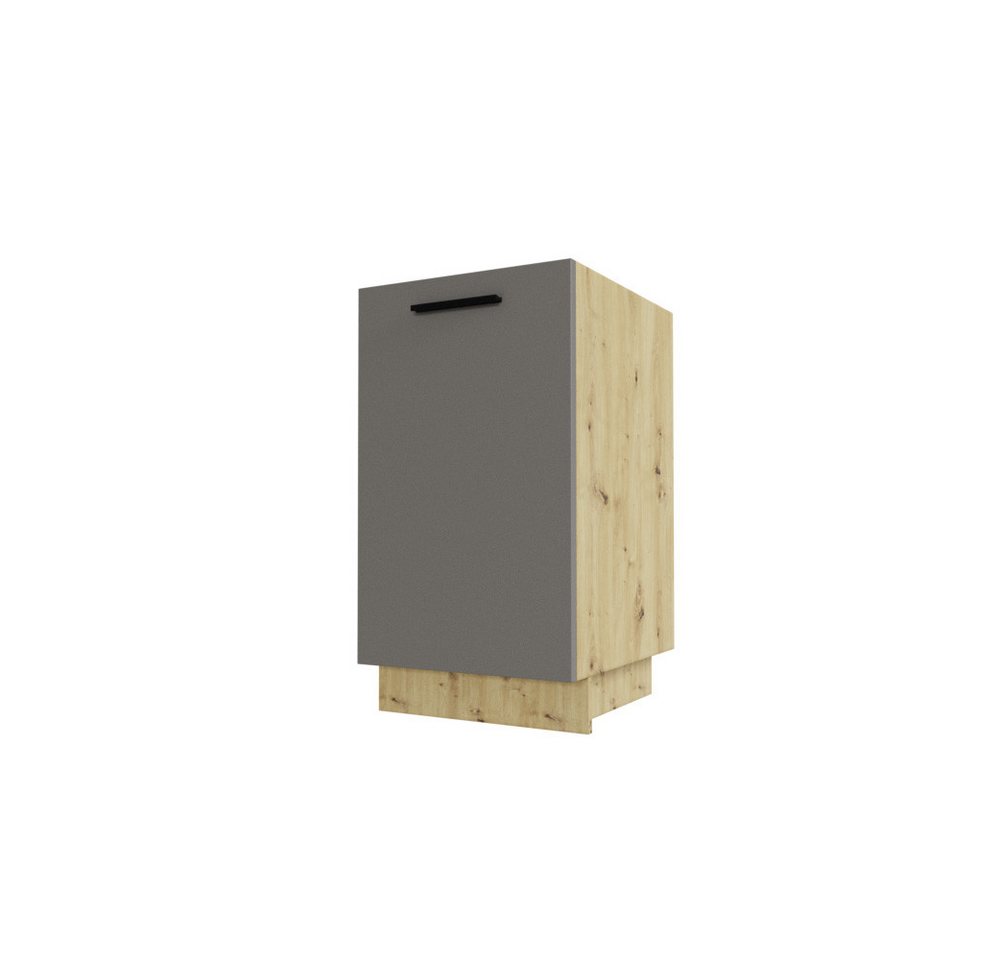 Feldmann-Wohnen Unterschrank Bonn (1-türig, 1 Einlegeboden, Türanschlag wechselbar, Soft-Close-Funktion, 1-St., moderne Optik, MDF Fronten, formschöner schwarzer Kunststoffgriff) 45x50x82cm, Front- & Korpusfarbe wählbar von Feldmann-Wohnen