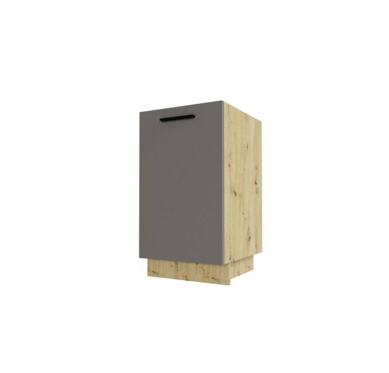 Feldmann-Wohnen Unterschrank Bonn (1-türig, 1 Einlegeboden, Türanschlag wechselbar, Soft-Close-Funktion, 1-St., moderne Optik, MDF Fronten, formschöner schwarzer Kunststoffgriff) 45x50x82cm, Front- & Korpusfarbe wählbar von Feldmann-Wohnen