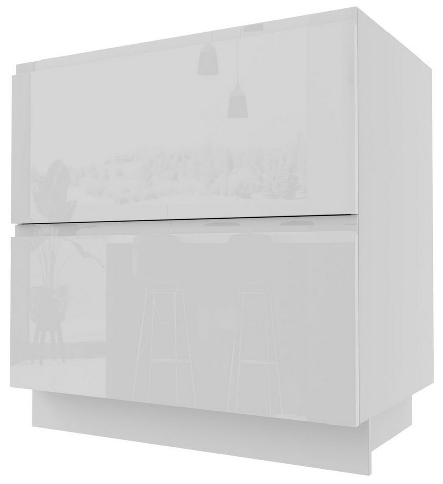 Feldmann-Wohnen Unterschrank Florence (Florence, 1-St) Front- & Korpusfarbe wählbar grifflos 2 Schubladen 1 Innenschublade von Feldmann-Wohnen