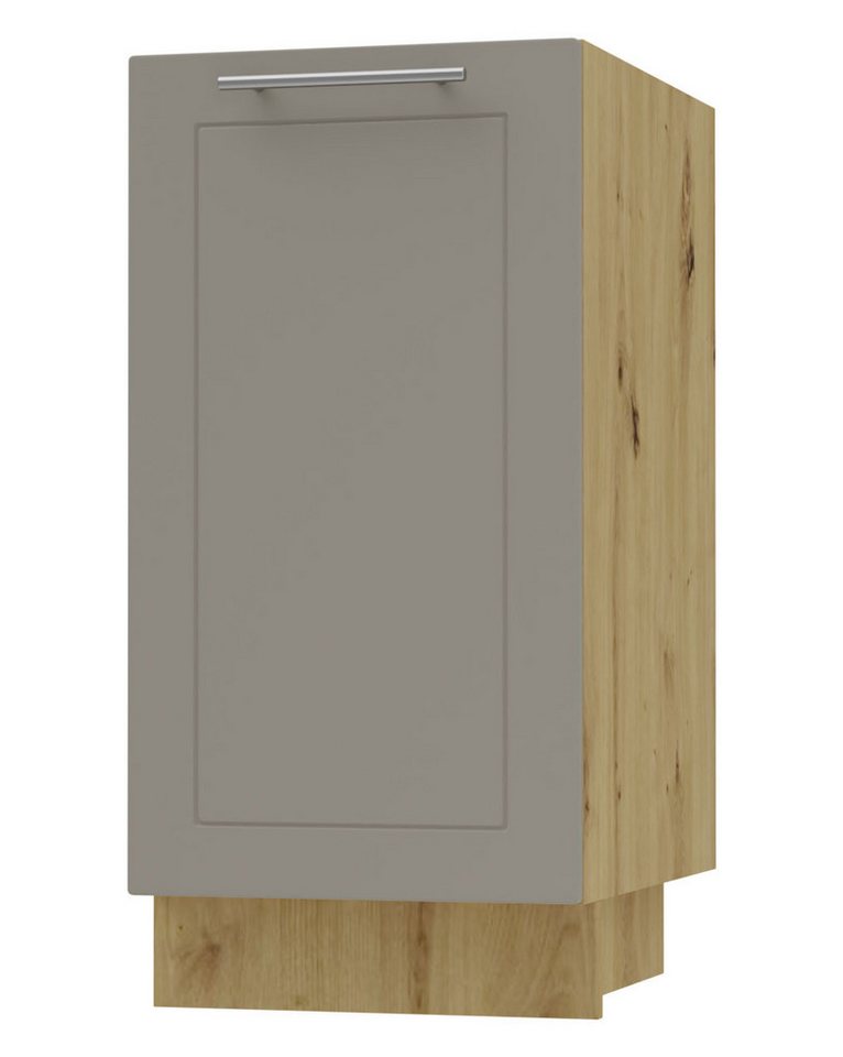Feldmann-Wohnen Unterschrank Kvantum (1-türig, 1 Fach, Türanschlag wechselbar, Soft-Close, 1-St., Fronten mit dekorativen Fräsungen und leicht abgerundeten Ecken) 40x50x82cm Front- und Korpusfarbe wählbar 1-türig von Feldmann-Wohnen